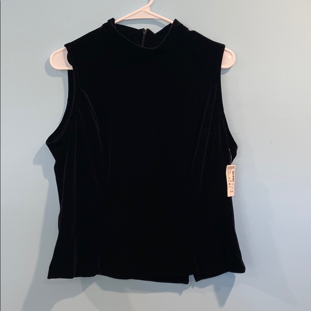 Vintage NWT GANTOS sleeveless black shell shirt